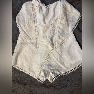 Luxxel White Strapless Romper